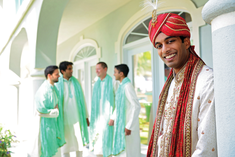Groom posing