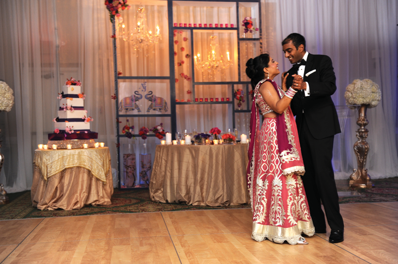 Wedding couple dancing on the floor