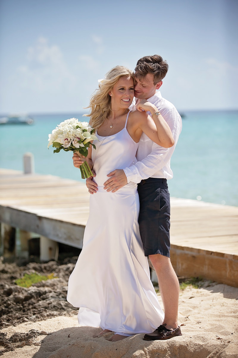 Couple with bouquet