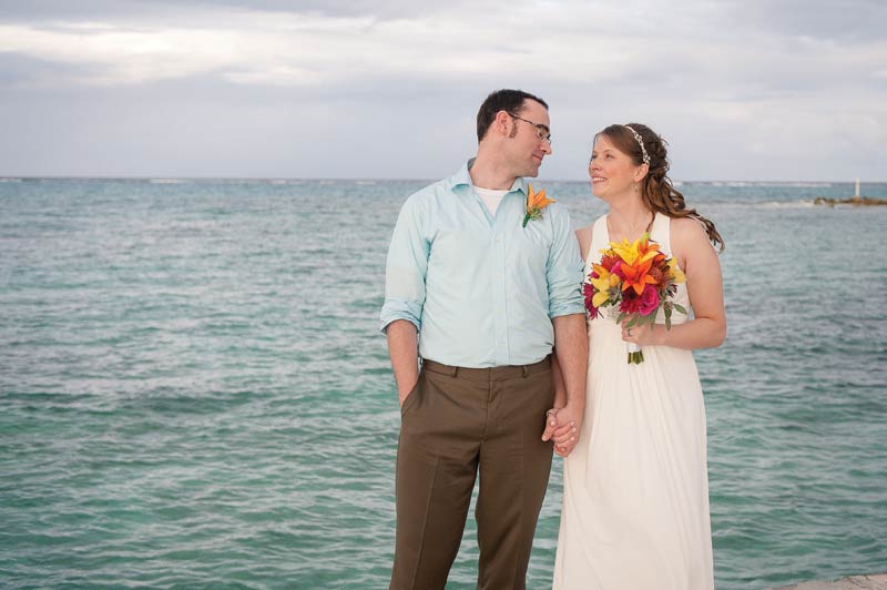 Couple in the beach shore