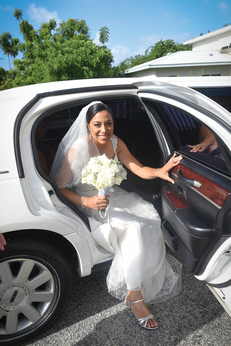 Bride coming out in a bridal wear